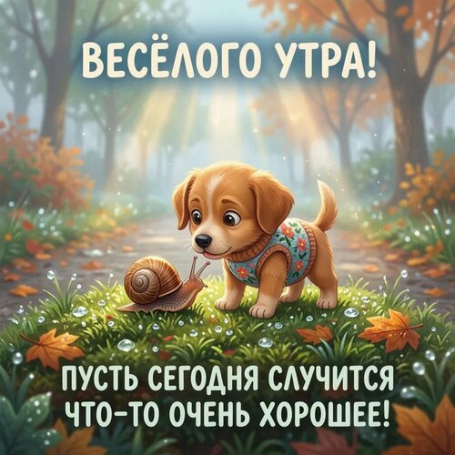 Открытка Весёлого утра! Пусть сегодня случится что-то очень хорошее!