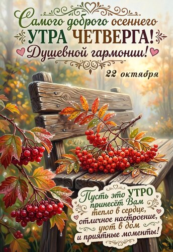 Открытка Самого доброго осеннего утра четверга 22 октября