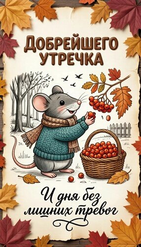 Открытка ДОБРЕЙШЕГО УТРЕЧКА