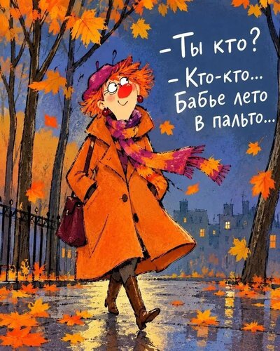 Открытка Бабье лето в пальто