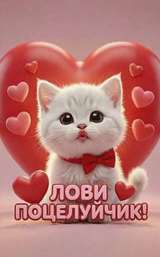 Анимированная открытка ЛОВИ ПОЦЕЛУЙЧИК
