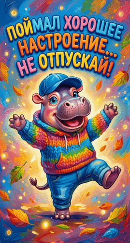 Анимированная открытка Поймал хорошее настроение... Не отпускай!