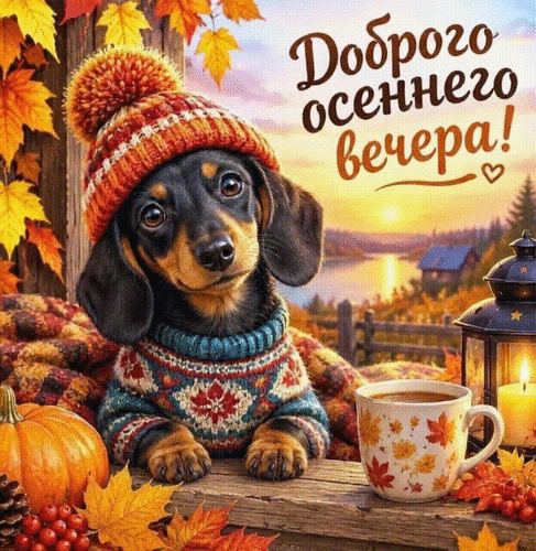 Анимированная открытка Доброго осеннего вечера!