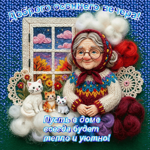 Анимированная открытка Доброго осеннего вечера!