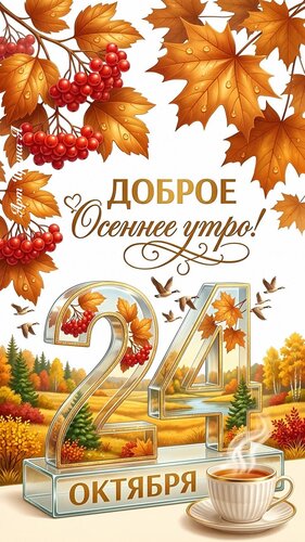 Открытка Доброе осеннее утро