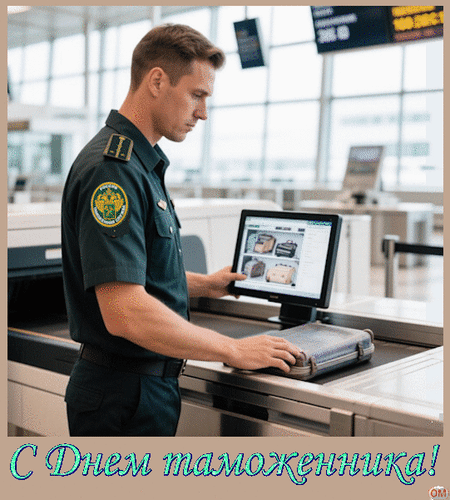 Анимированная открытка День таможенника 2