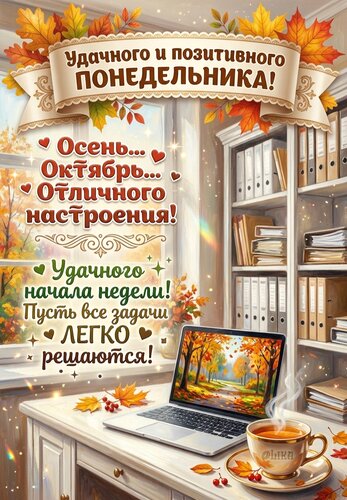 Открытка Удачного и позитивного понедельника