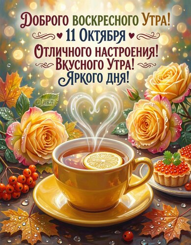Открытка Доброго воскресного утра 11 октября