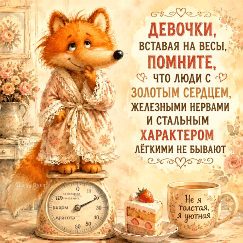 Анимированная открытка Я не толстая, а уютная))