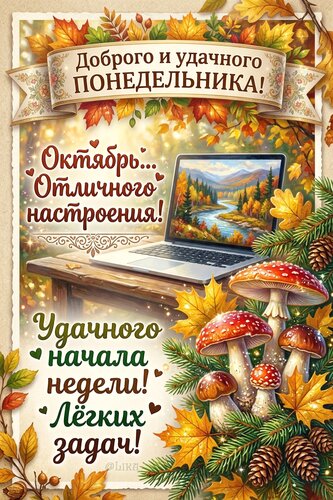 Открытка Доброго и удачного понедельника
