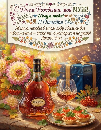 Открытка С Днём Рождения мужу