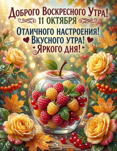 Открытка Доброго воскресного утра 11 октября