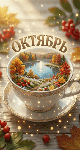Анимированная открытка Октябрь