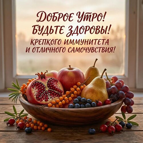 Открытка Доброе утро! Будьте здоровы! Крепкого иммунитета и отличного самочувствия!