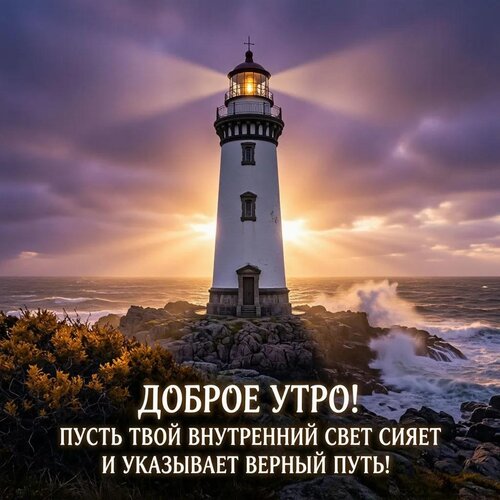 Открытка Доброе утро! Пусть твой внутренний свет сияет и указывает верный путь!