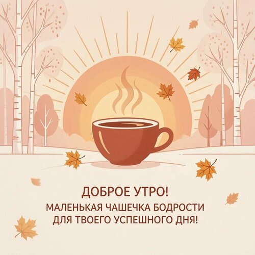 Открытка Доброе утро! Маленькая чашечка бодрости для твоего успешного дня!