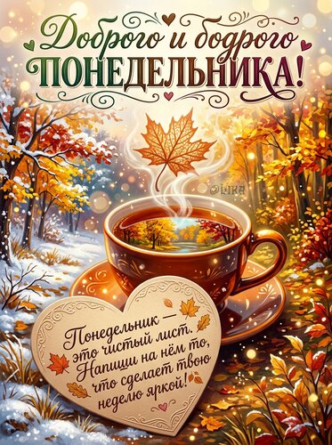 Открытка Доброго и бодрого понедельника