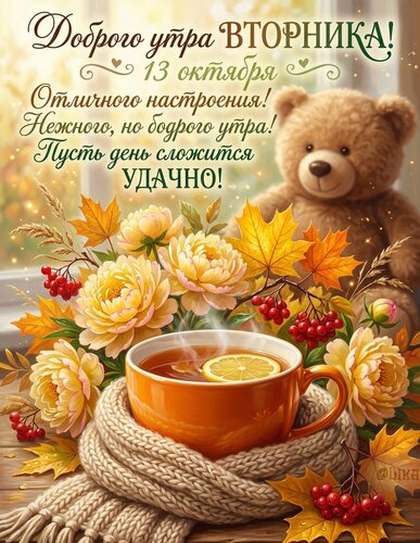 Открытка Доброго утра вторника