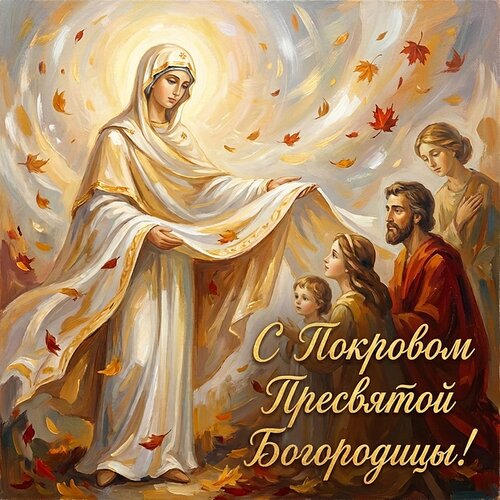 Открытка С покровом пресвятой богородицы
