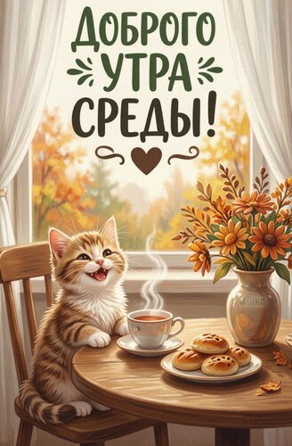 Открытка Доброго утра среды