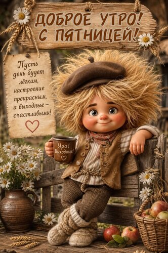 Открытка Доброе утро, с пятницей
