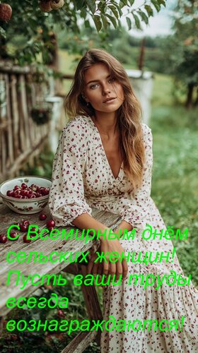 Открытка С Всемирным днём сельских женщин! Пусть ваши труды всегда вознаграждаются!