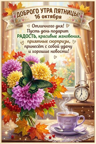 Открытка Утро пятницы 16 октября