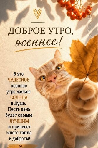 Открытка доброе осеннее утро