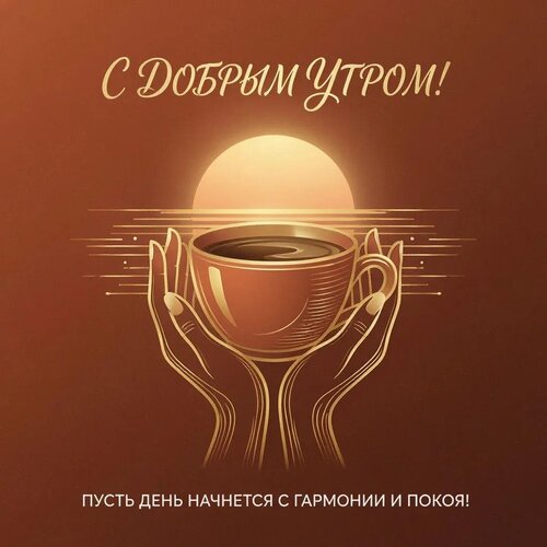 Открытка С добрым утром! Пусть день начнется с гармонии и покоя!
