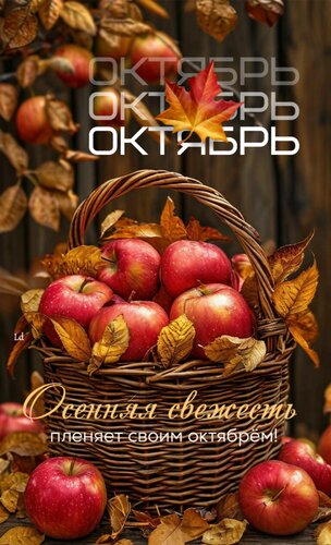 Открытка Октябрь