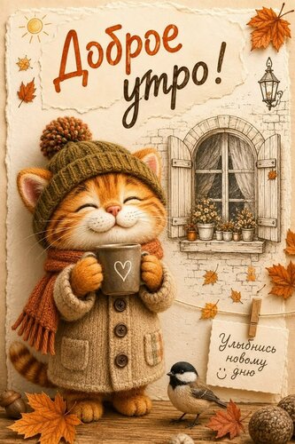 Открытка доброе осеннее утро