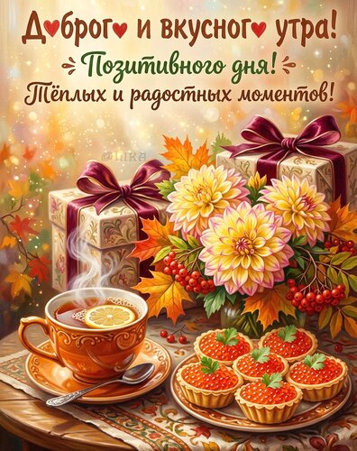 Открытка Доброго и вкусного утра