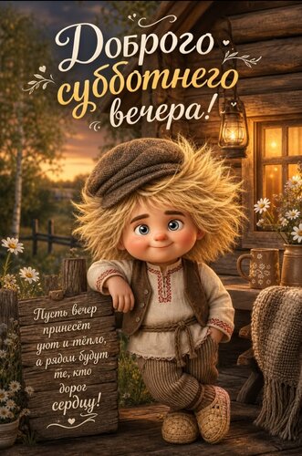 Открытка Доброго субботнего вечера