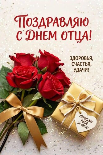Открытка ПОЗДРАВЛЯЮ С ДНЕМ ОТЦА! ЗДОРОВЬЯ, СЧАСТЬЯ, УДАЧИ! ЛУЧШЕМУ ПАПЕ НА СВЕТЕ!