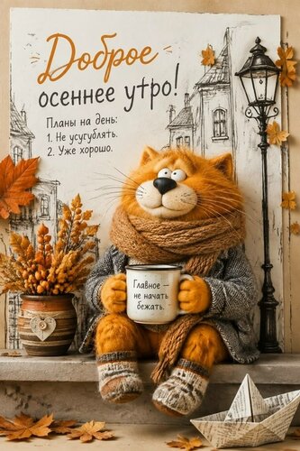 Открытка доброе осеннее утро