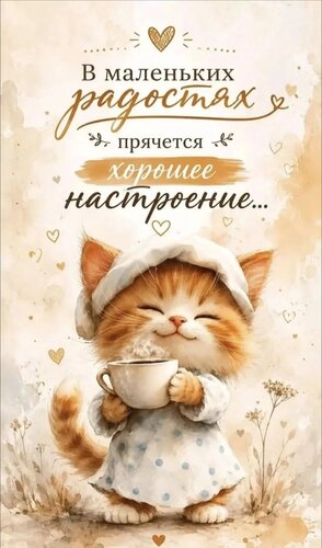 Открытка в радостях хорошее настроение
