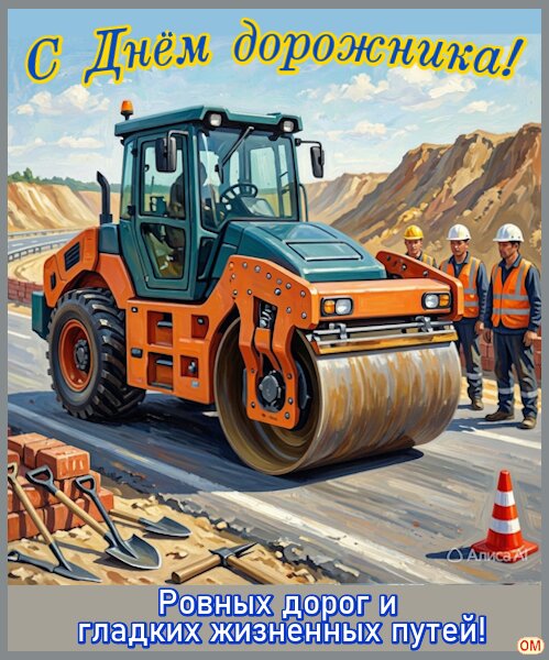 Открытка День дорожника 