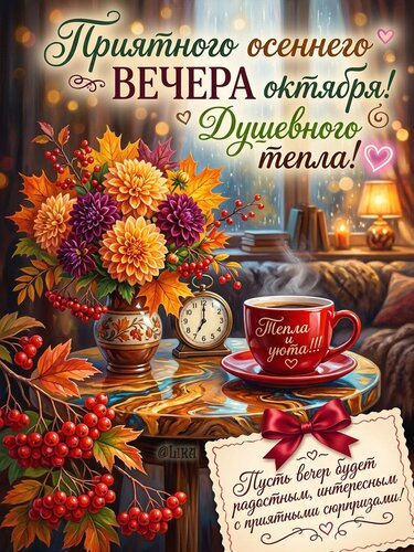 Открытка Добрый вечер октября
