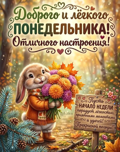 Открытка Доброго и легкого понедельника