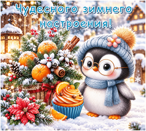 Анимированная открытка Чудесного зимнего настроения!