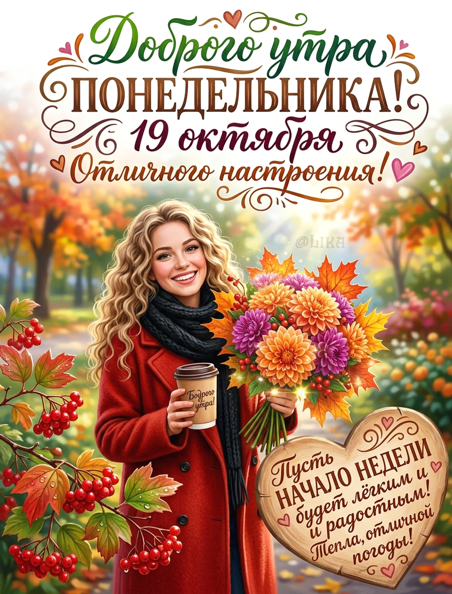 Открытка Доброго утра понедельника