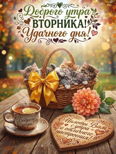 Открытка Доброго утра вторника