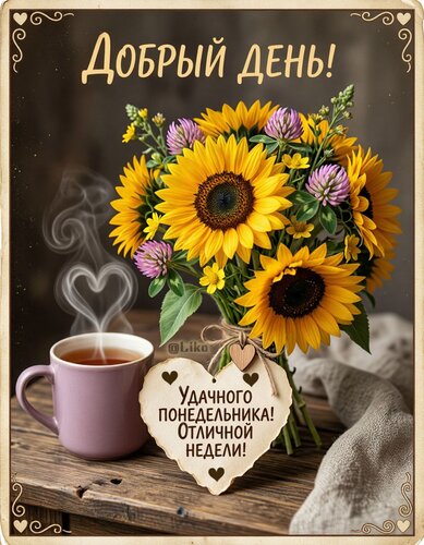 Открытка Удачного понедельника