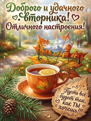 Открытка Доброго и удачного вторника