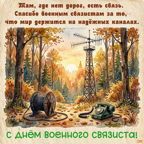 Открытка День военного связиста 2