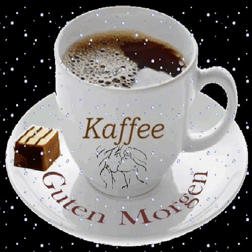 Анимированная открытка "Kaffee Guten Morgen" .
