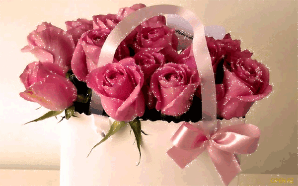 День рождения картинки мерцающие букет роз Музыкальная открытки ДР